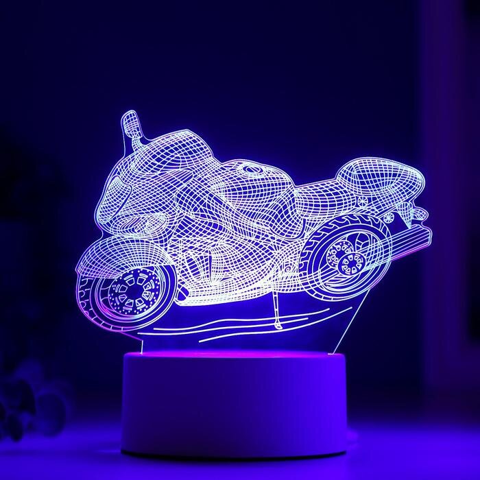 Светильник "Гоночный мотоцикл" LED RGB от сети  9,5х16х14 см   3852940