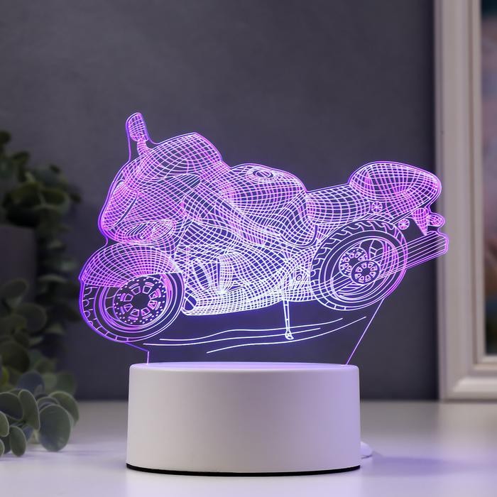 Светильник "Гоночный мотоцикл" LED RGB от сети  9,5х16х14 см   3852940