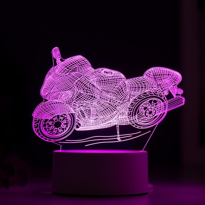 Светильник "Гоночный мотоцикл" LED RGB от сети  9,5х16х14 см   3852940