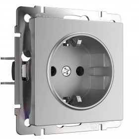 WL Розетка с заземлением (серебряный)