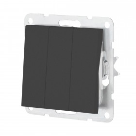 Механизм выключателя 3-кл (черный бархат) LK80