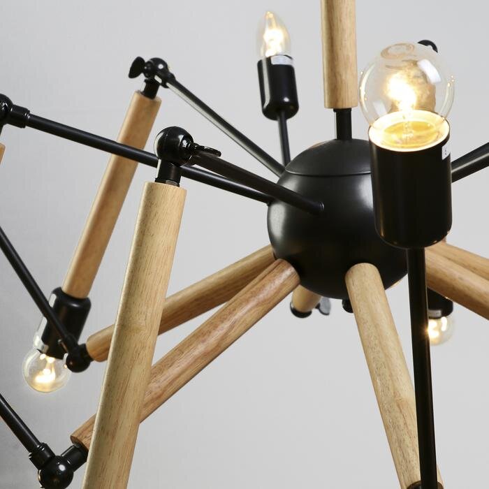 Люстра "Краб-дерево" 12х60Вт Е27 черный 80х80х100см   3580370