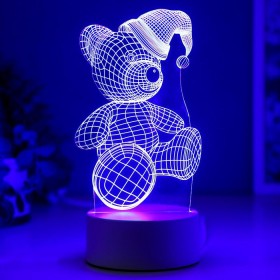 Светильник &quot;Мишка в шапке&quot; LED RGB от сети   4814576