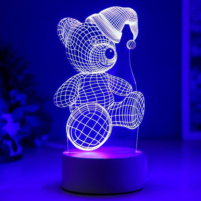Светильник "Мишка в шапке" LED RGB от сети   4814576