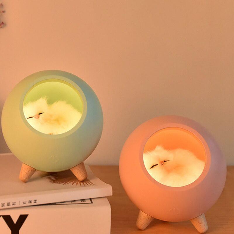 LJC-130 B PINK  Кошка ночной свет/ Bluetooth-динамик розовый