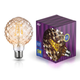 REV Лампа сд VINTAGE GOLD FILAMENT колба &quot;Кристалл&quot; шар G125 E27 5W, 2200K, DECO Premium, теплый