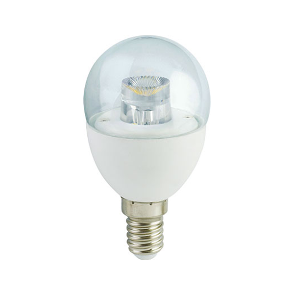 Лампа св/д Ecola шар G45 E14 7W 2700К с линзой. 77x45 K4FW70ELC