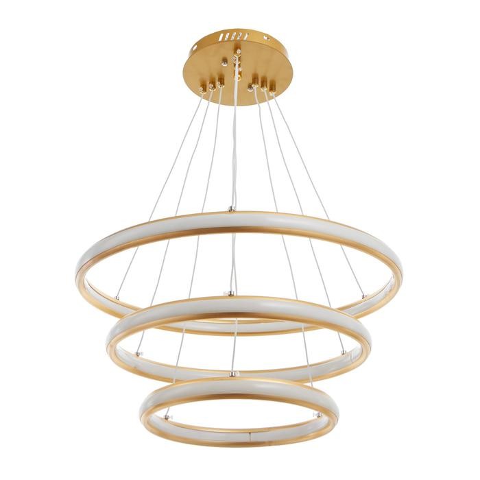Люстра "Орбита" 3x75W LED 3000K/4000K золото 50x50x30 см 2595287