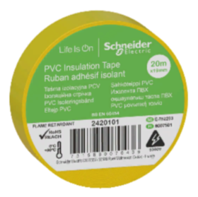 ШНАЙДЕР Изолента ПВХ 19мм (рул.20м) желт./зел. SchE 2420105