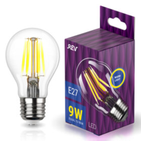 REV Лампа сд FILAMENT груша A60 E27 9W, 2700K, DECO Premium, теплый свет