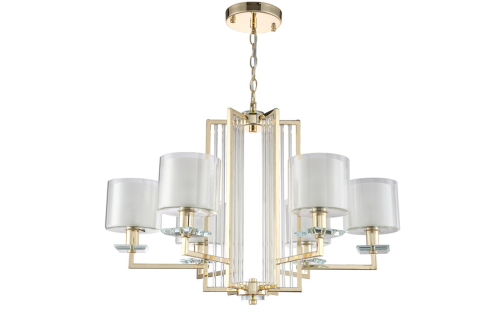 CRYSTAL LUX Люстра NICOLAS SP-PL6 GOLD/WHITE