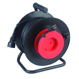 REV Удлинитель силовой на катушке, ПВС 2х1,0 2200Вт, 20м б/з, 1гн