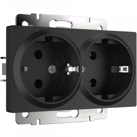 WL Розетка 2-ая с заземлением (черный матовый)