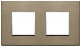 НАКЛАДКА EIKON EXE НА 4 МОДУЛЯ (2+2) РАССТОЯНИЕ МЕЖДУ ЦЕНТРАМИ 71ММ, ТЕМНАЯ БРОНЗА