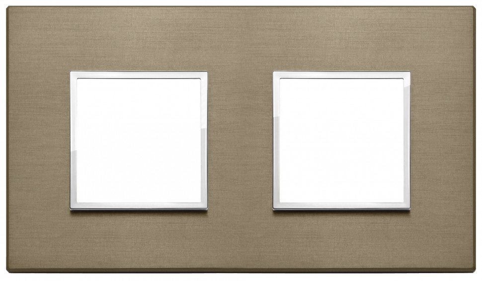 НАКЛАДКА EIKON EXE НА 4 МОДУЛЯ (2+2) РАССТОЯНИЕ МЕЖДУ ЦЕНТРАМИ 71ММ, ТЕМНАЯ БРОНЗА