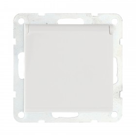 Механизм розетки с/з шторками и крышкой (белый) LK80