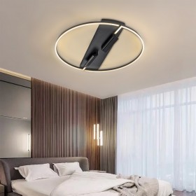 Люстра потолочная светодиодная 106W, 3000+4200К+6500K, поворотные споты, пульт ДУ, матовый черный