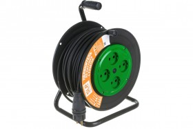Удлинитель эл.на катушке 50м/4роз. б/з (КГ 2*1)