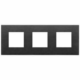 НАКЛАДКА EIKON EXE НА 6 МОДУЛЕЙ (2+2+2) РАССТОЯНИЕ МЕЖДУ ЦЕНТРАМИ 71ММ, ЧЕРНАЯ САТИНИРОВАНАЯ