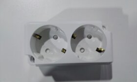 Розетка 2-я накладная с/з ШИН-ДОНГ