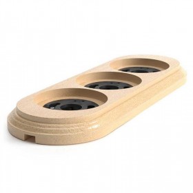 РЕТРО Натуральная Рамка деревянная 3-х местная.