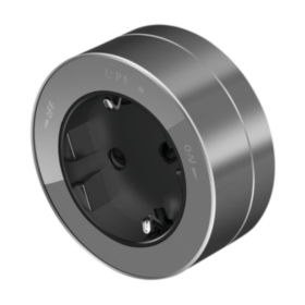 Розетка 2К+З круглая 16А/250В, графит MTK13001G