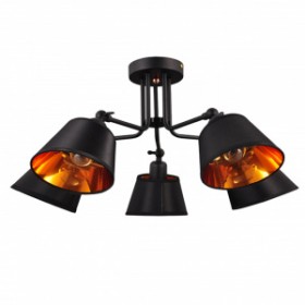 Люстра потолочная 5*40Вт Е14 MD.77172-5-S BK+GD