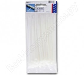 REV Кабельный хомут 200х4,6мм. 25шт. Цвет: белый.