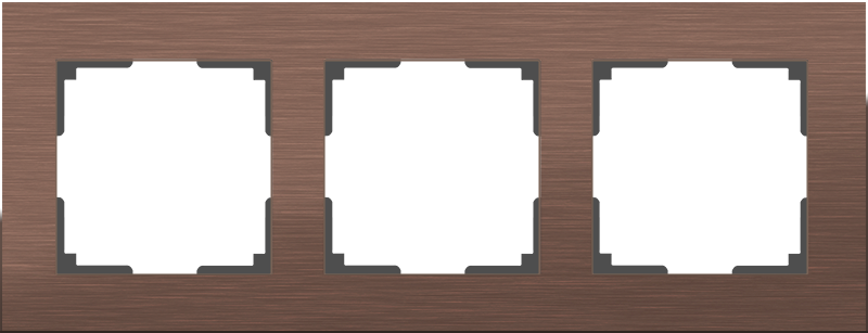 WL коричневый алюминий 3 рамка  WL11-Frame-03