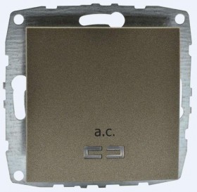 МОNО Механизм  Выкл. 1 кл. с подсв. бронза (12/60)