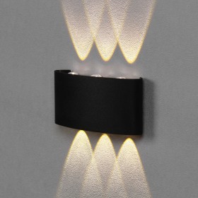 Светильник фасадный «Полусфера», FSD-070, 6 Вт, 3000К, 3 луча, IP65, 220 В, пластик, черный   10084212