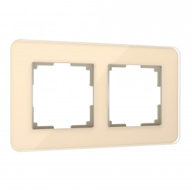WL Рамка на 2 пост Elite (айвори, стекло)