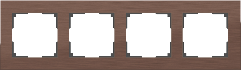 WL коричневый алюминий 4 рамка WL11-Frame-04