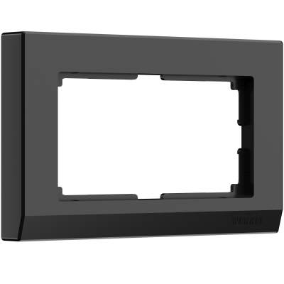 WL черный Рамка для 2-ой розетки WL04-Frame-01-DBL-black