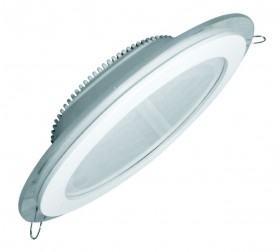 Свет-к с/д (окантовка стеклом)  LE GLRL WH 12W D160 6500к (40)