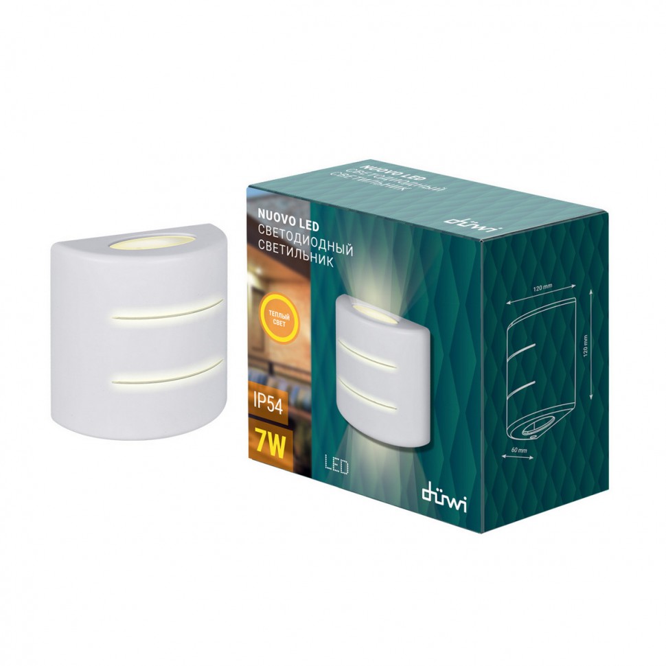 REV Светильник сд архитектурный Nuovo LED 7W, IP54, 3000K, белый, duwi