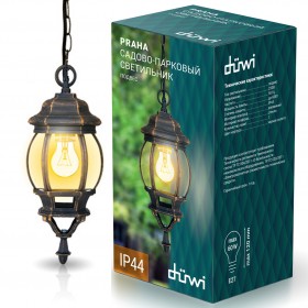 REV Светильник сад.-парк. duwi Praha подвес 1010мм,100W,черное золото
