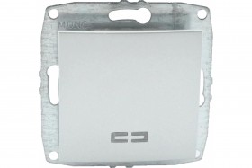 МОНО L / D Механизм  Выкл. 1 кл. с подсв. Серебро (12/60)