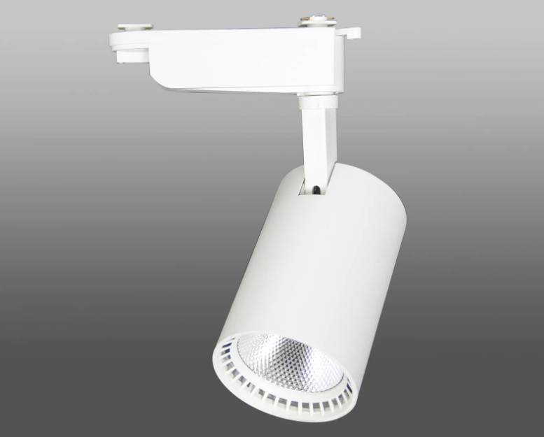 Трековый светодиодный светильник DT-108 (30W, 4100K, однофазный, белый корпус)