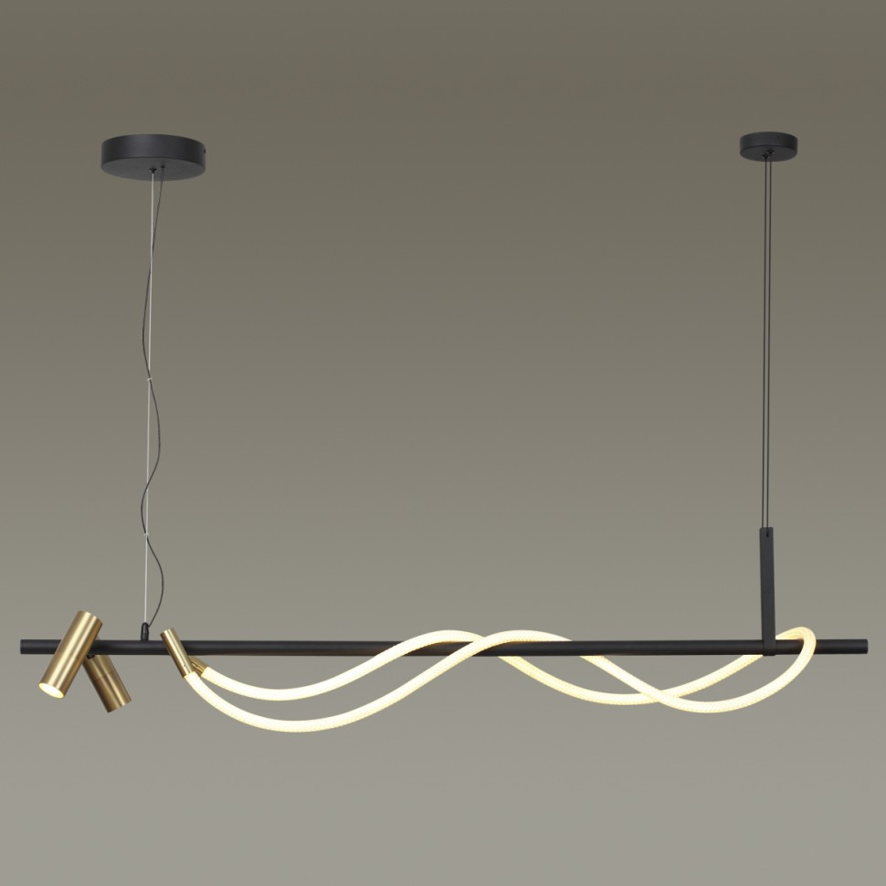 4397/30L HIGHTECH ODL23 263 черный/античная бронза/металл/канат Подвесной св-к с раздельн. вкл IP20