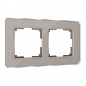 WL Рамка на 2 поста Elite (дымчатый, стекло)