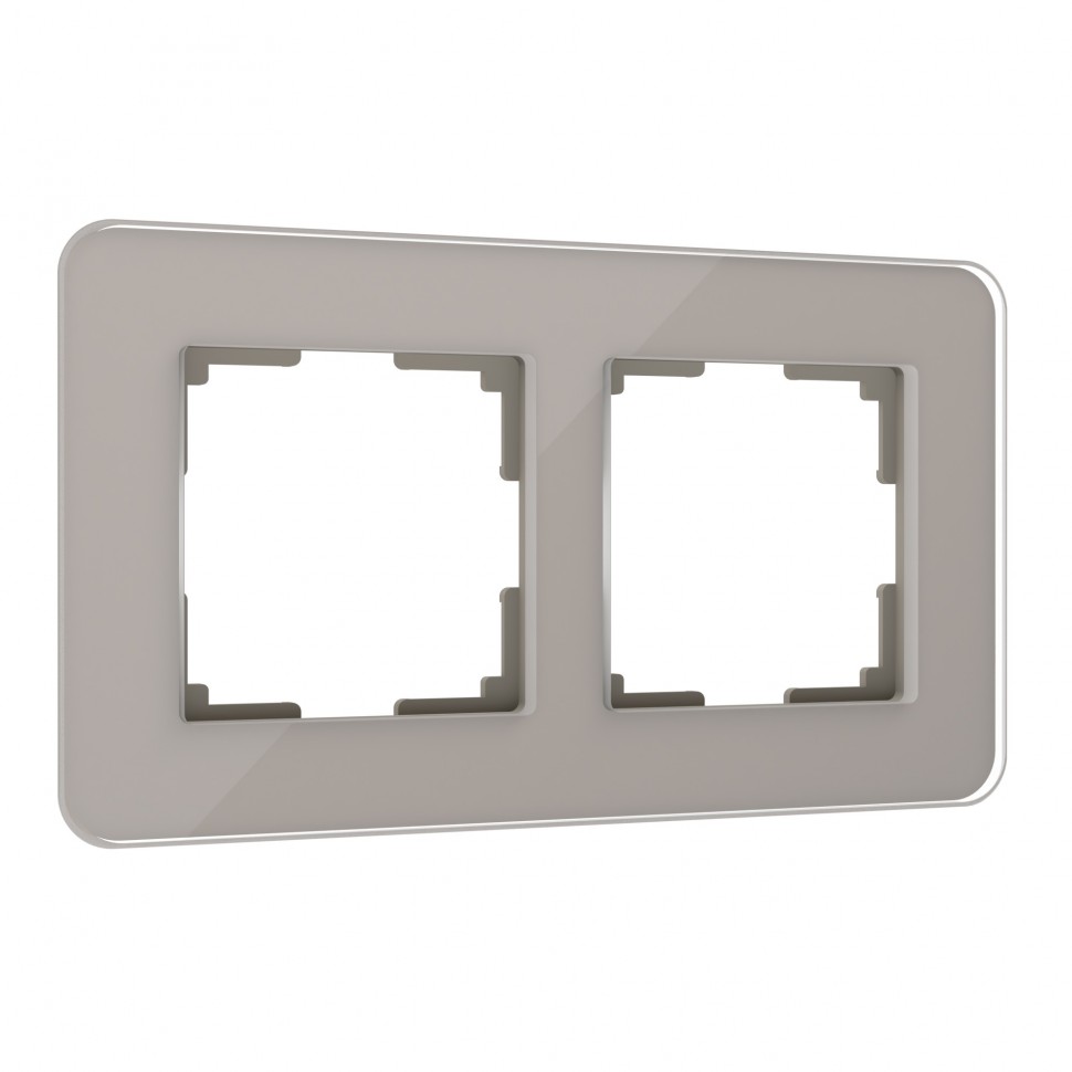 WL Рамка на 2 поста Elite (дымчатый, стекло)