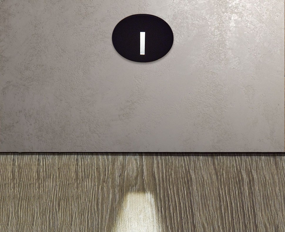 DL 3034 black 1W LED 3000K 50Lm with non dimmable driver 350MA 3V светильник встраиваемый