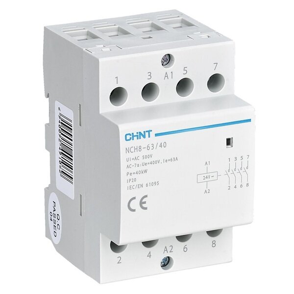 Контактор модульный NCH8-63/40 63А 4НО AC 220/230В 50Гц (R) CHINT 256101