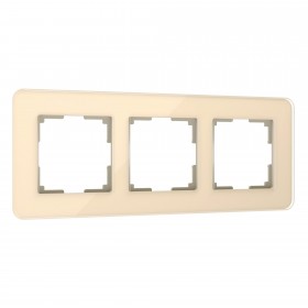 WL Рамка на 3 пост Elite (айвори, стекло)