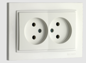 МОNO Механизм  Розетка 2-ая б/з Крем