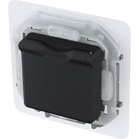 Механизм розетки 1-м СП Inspiria1445260 16А IP44 250В 2P+E защ. шторки с крышкой немецк. стандарт