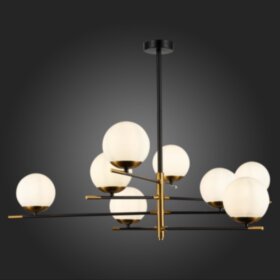 SL1203.422.08 Люстра потолочная ST-Luce Черный, Латунь/Белый E27 8*60W