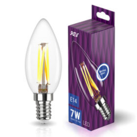 REV Лампа сд FILAMENT свеча С37 E14 7W, 4000K, DECO Premium, холодный свет