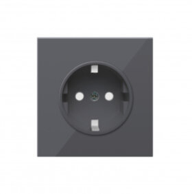 Накладка розетки с/з Schuko 16А, Черный